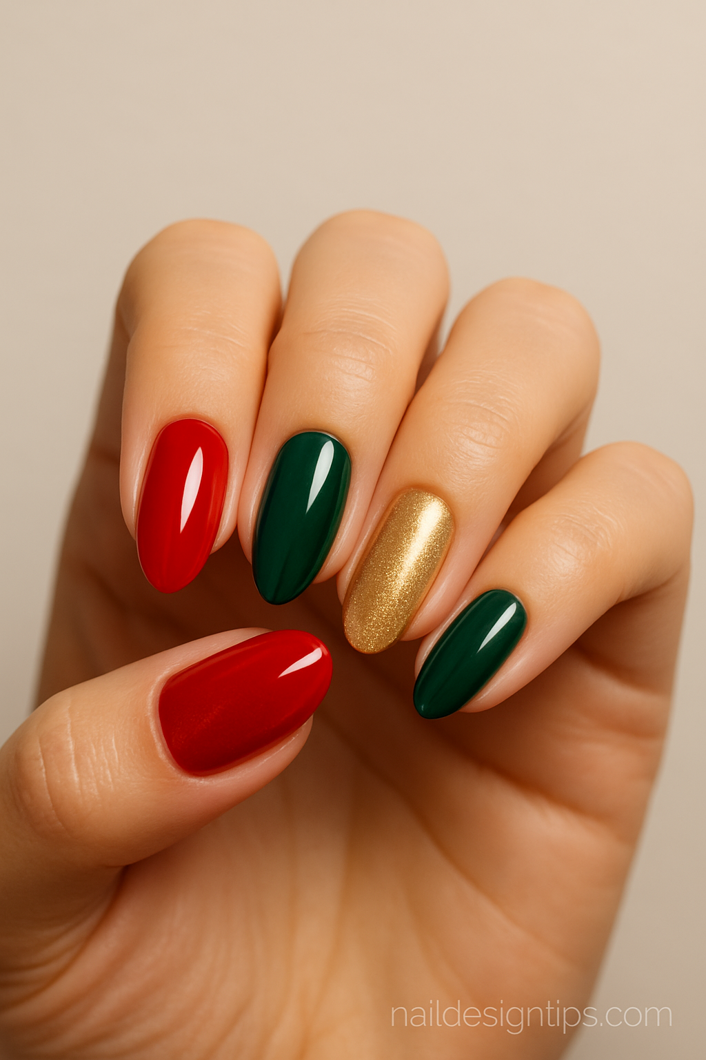1. Classic Red and Green Glam