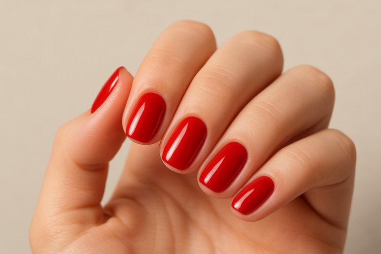 Explore 6 elegant short red nail designs combining minimalism and elegance for a natural red manicure.