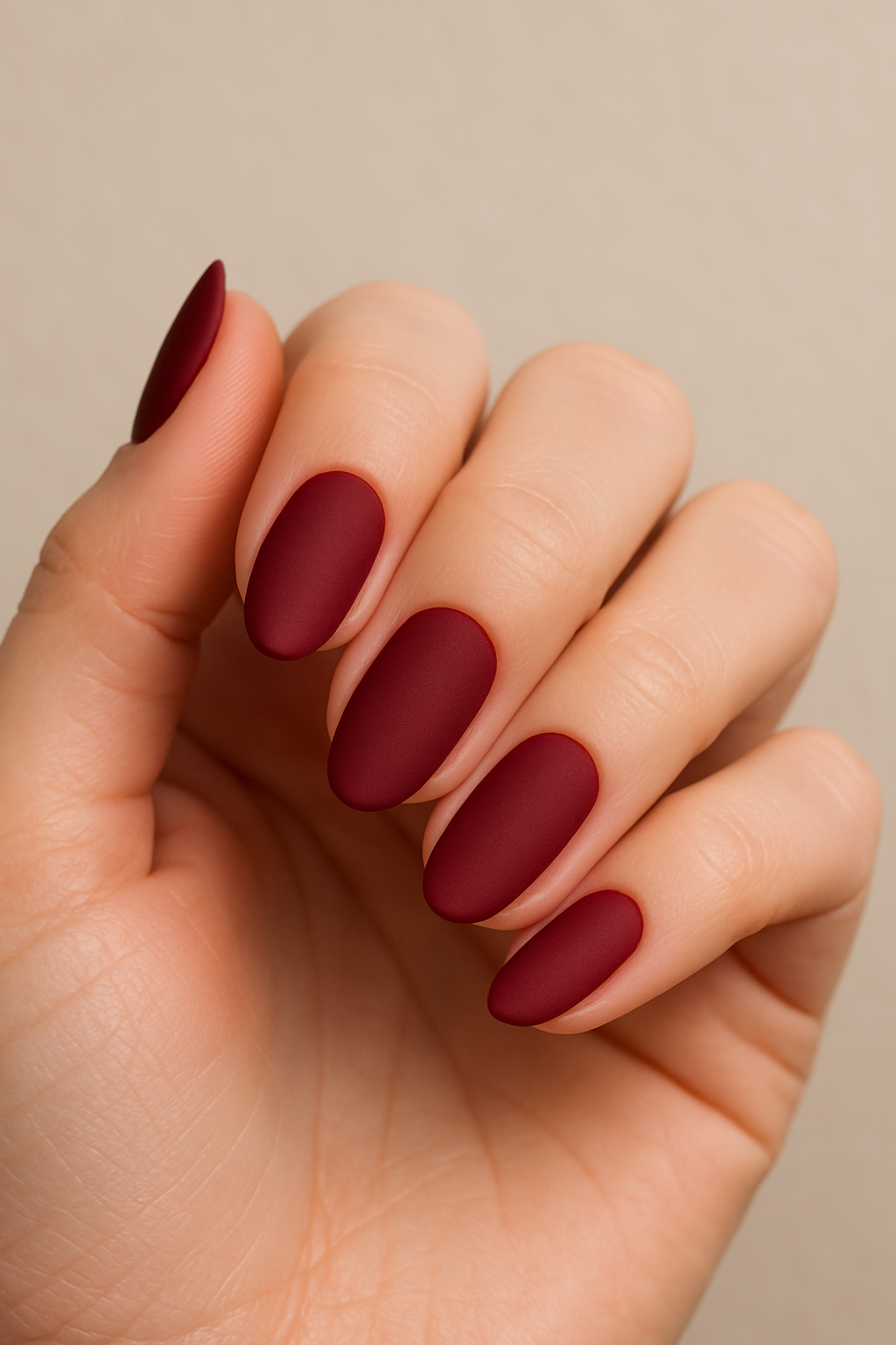 4. Elegant Matte Wine Look