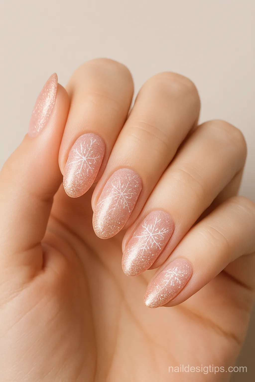 1. Glittering Pink Snowflakes